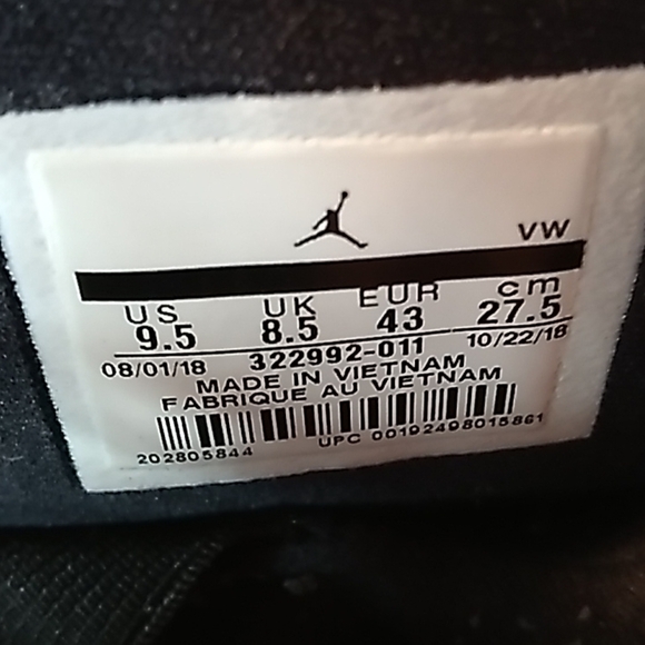 Jordan 6 Rings Black Ice basketball ? 9.5 2018